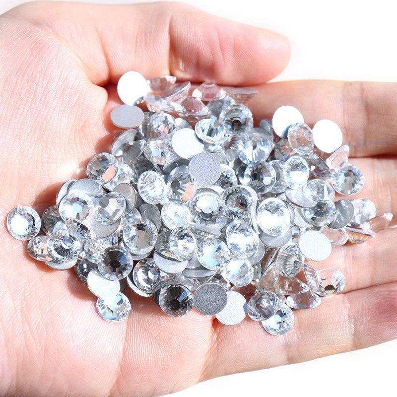Onwon 288 Pieces SS34 / 7mm Clear Crystal Flat Back Brilliant Round Rhinestones Glass Stones Glitter Gems Transparent Faux Diamond (Clear) - Image 3